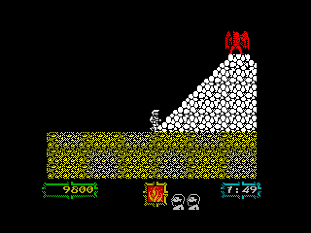 Ghouls 'N Ghosts ZX Spectrum Screenshot: This demon is quick, be careful!