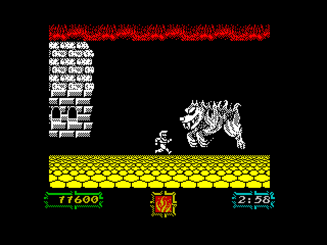 Ghouls 'N Ghosts ZX Spectrum Screenshot: Running to attack the next boss...