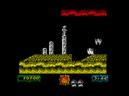 Ghouls 'N Ghosts for ZX Spectrum - Don't fall into the fire at the bottom of the screen...