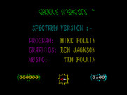 Ghouls 'N Ghosts for ZX Spectrum - Credits screen.