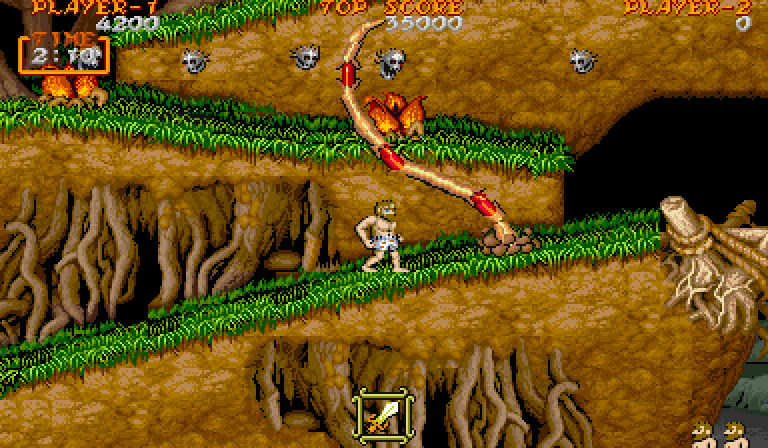 Ghouls 'N Ghosts Arcade Screenshot: Watch out for these dangerous creatures!
