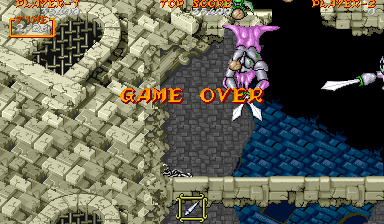 Ghouls 'N Ghosts Arcade Screenshot: Game over.