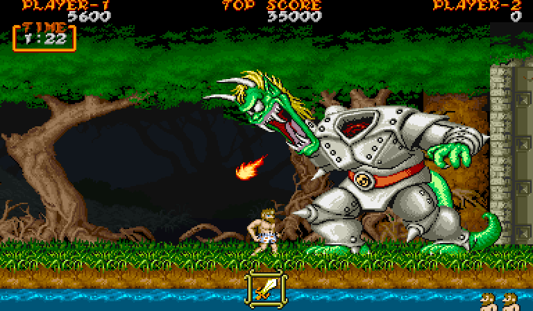 Ghouls 'N Ghosts Arcade Screenshot: The first end of level boss.