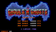 Ghouls 'N Ghosts for Arcade - Title screen (U.S. version).