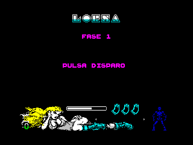 Lorna ZX Spectrum Screenshot: Get ready for level 1!