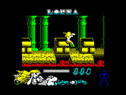 Lorna for ZX Spectrum - Jumping over a gap...