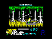 Lorna for ZX Spectrum - Ducking an arrow.