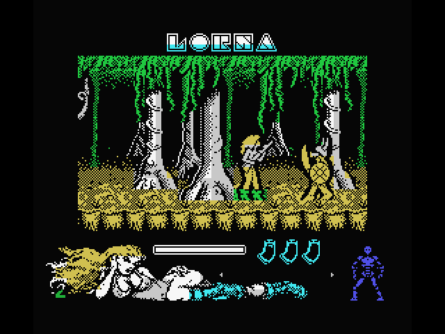 Lorna MSX Screenshot: Here comes an opponent...