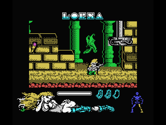 Lorna MSX Screenshot: Even more of these dragon-like things...