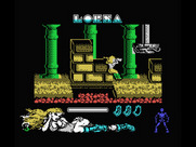 Lorna for MSX - Jumping over a gap.