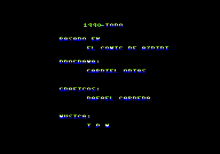 Lorna Amstrad CPC Screenshot: Credits screen.