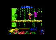 Lorna for Amstrad CPC - These purple creatures jump at you, watch out!