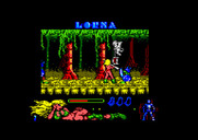Lorna for Amstrad CPC - Collect the flying item for additional energy.