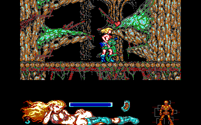 Lorna IBM PC/Compatibles Screenshot: Some of the opponents in this area aren't deadly, but they hold you so you can't move!