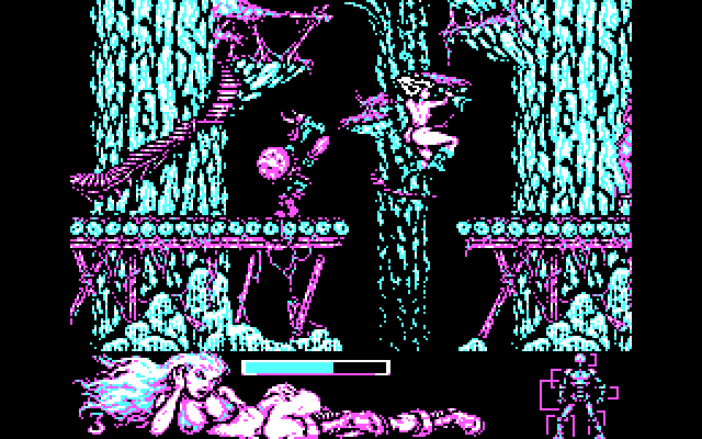 Lorna IBM PC/Compatibles Screenshot: Jumping to the next platform...