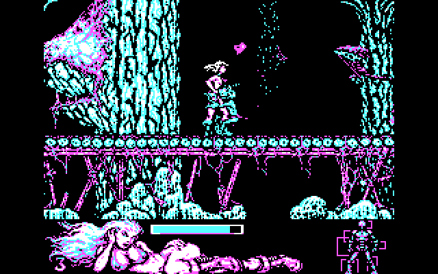 Lorna IBM PC/Compatibles Screenshot: Some of these creatures catch you and won't let you go for a bit...
