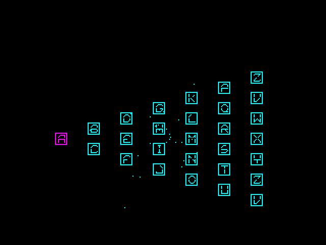 Darius+ ZX Spectrum Screenshot: Zone map.