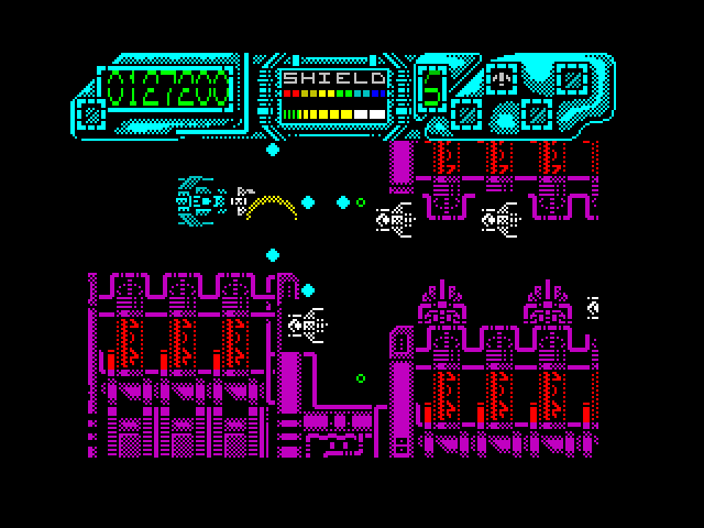 Darius+ ZX Spectrum Screenshot: The next level is narrow again!