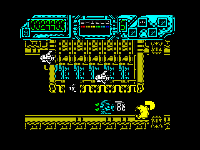 Darius+ ZX Spectrum Screenshot: Another narrow passage...
