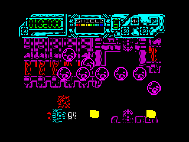 Darius+ ZX Spectrum Screenshot: Another weapon power up...