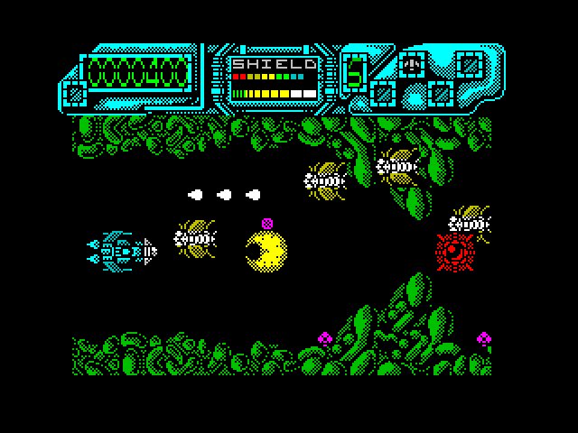 Darius+ ZX Spectrum Screenshot: Game start.