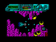 Darius+ for ZX Spectrum - Destroying enemies with three-way fire!