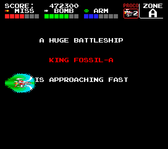 Darius+ TurboGrafx-16 / PC Engine Screenshot: The first end of level boss approaches...