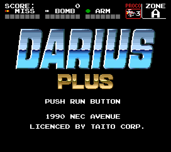 Darius+ TurboGrafx-16 / PC Engine Screenshot: Title screen.