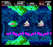 Darius+ for TurboGrafx-16 / PC Engine - Blasting some tough enemies...