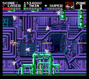 Darius+ for TurboGrafx-16 / PC Engine - An enemy formation appears in zone "I".