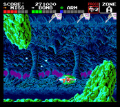 Darius+ for TurboGrafx-16 / PC Engine - The PC Engine version scrolls vertically slightly as well as horizontally.