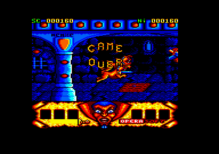 Sirwood Amstrad CPC Screenshot: Game over.