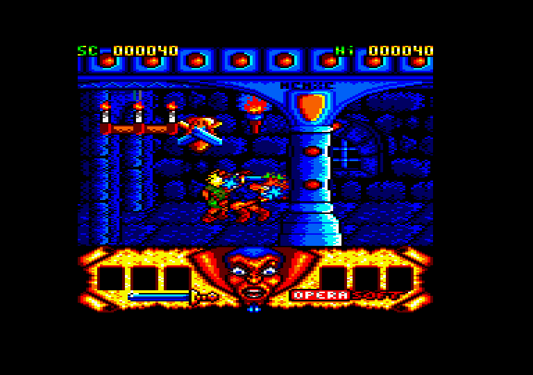 Sirwood Amstrad CPC Screenshot: Fighting an opponent.
