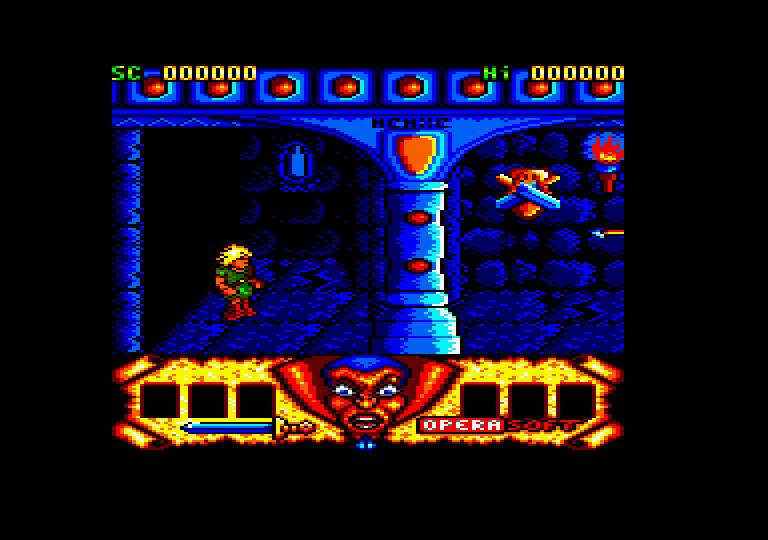 Sirwood Amstrad CPC Screenshot: Entering a castle...