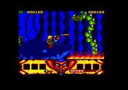 Sirwood for Amstrad CPC - Fighting a large dragon!
