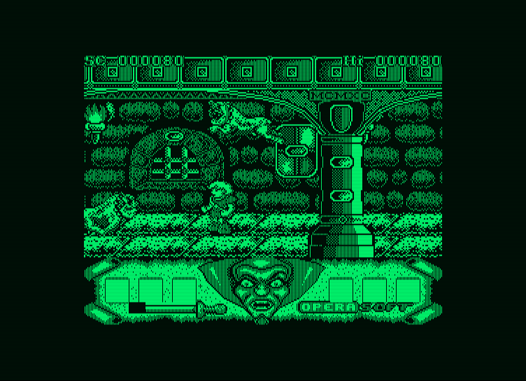 Sirwood Amstrad PCW Screenshot: Watch out for the dogs, they're quick.