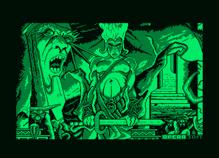 Sirwood Amstrad PCW Screenshot: Loading screen.