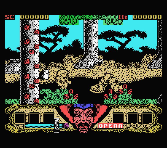 Sirwood MSX Screenshot: Here comes a giant snake!