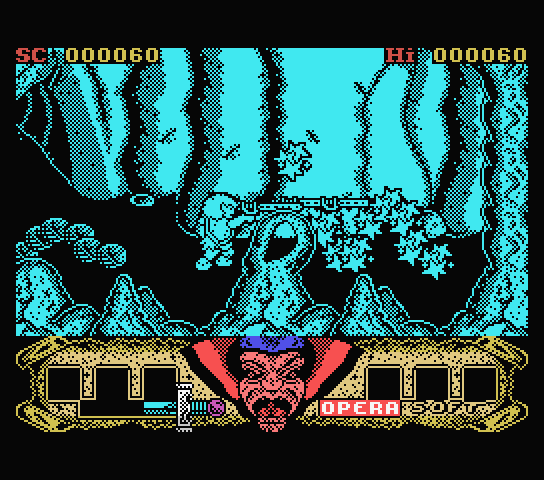 Sirwood MSX Screenshot: One large opponent destroyed, more to go!
