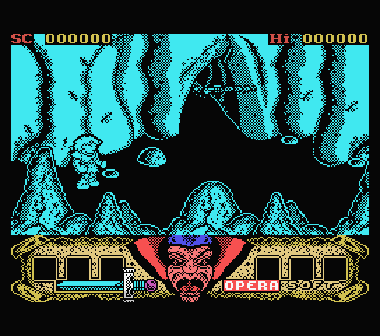 Sirwood MSX Screenshot: Starting out in the caves...