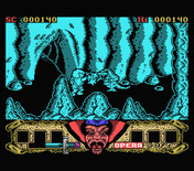 Sirwood for MSX - Shooting at giant lizards.