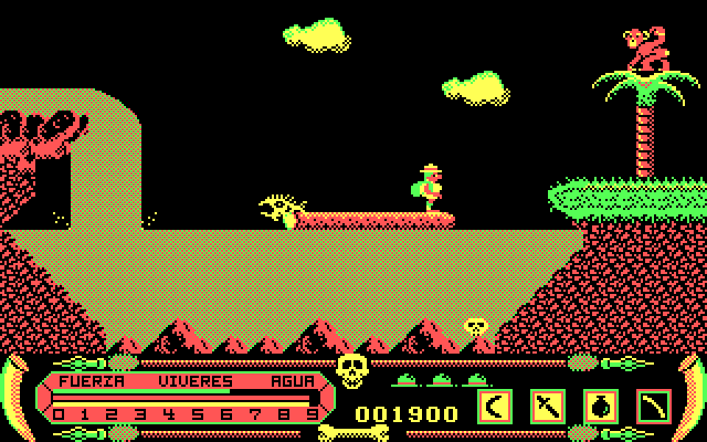 Livingstone I Presume? IBM PC/Compatibles Screenshot: Floating to safety...