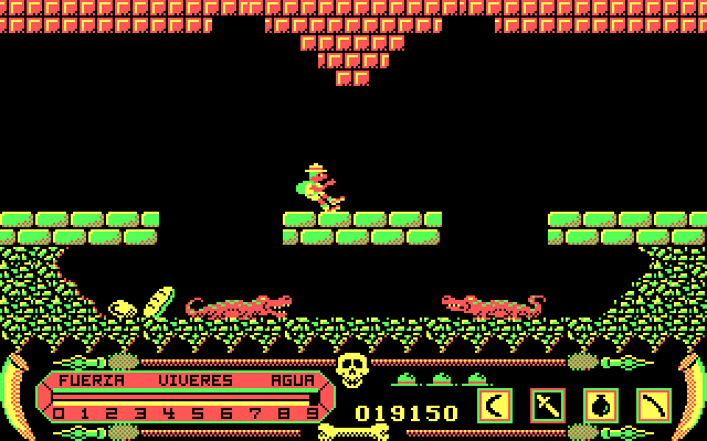 Livingstone I Presume? IBM PC/Compatibles Screenshot: Jump over the alligator pit!