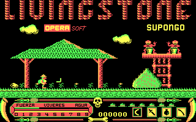 Livingstone I Presume? IBM PC/Compatibles Screenshot: Title screen.
