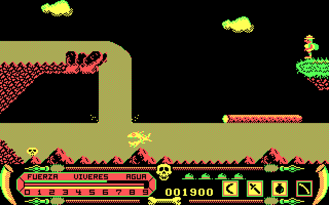Livingstone I Presume? IBM PC/Compatibles Screenshot: You can jump on that floating log, but don't land in the water!