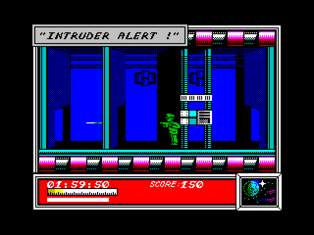Dan Dare: Pilot of the Future ZX Spectrum Screenshot: Intruder alert!