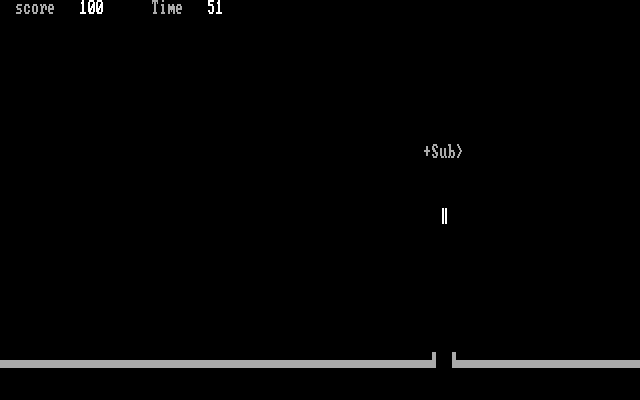 Seawolf IBM PC/Compatibles Screenshot: Firing at a sub...