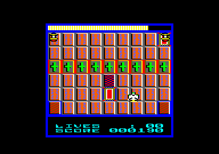 Terra Cognita Amstrad CPC Screenshot: You can safely fly over the crosses, so this isn't a dead end...