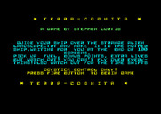 Terra Cognita for Amstrad CPC - Main menu / instructions.