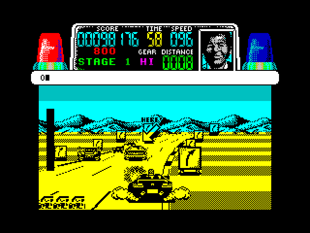 Chase H.Q. ZX Spectrum Screenshot: There's my target!